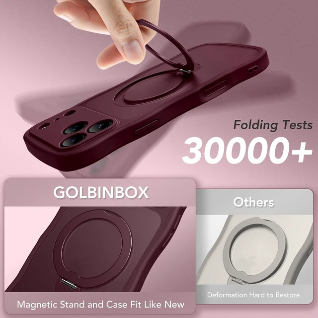 Alt view image 7 of 7 - Magnetic for iPhone 17 Pro Max Case with 360° Stand for Women