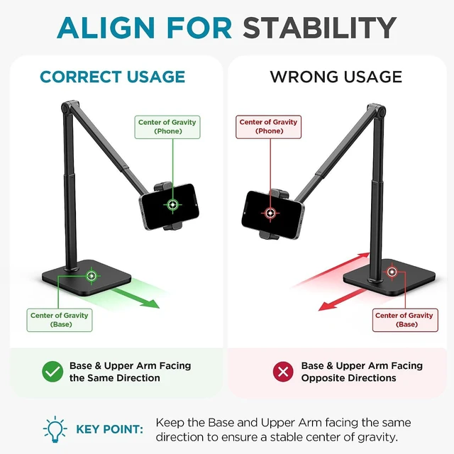Alt view image 2 of 7 - Overhead Phone Mount Phone Stand Tabletop Cooking Tripod for Desk