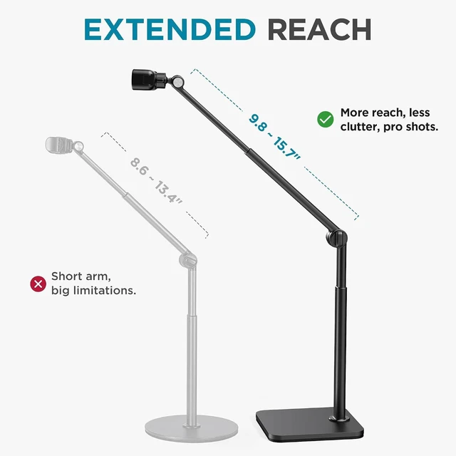 Alt view image 4 of 7 - Overhead Phone Mount Phone Stand Tabletop Cooking Tripod for Desk