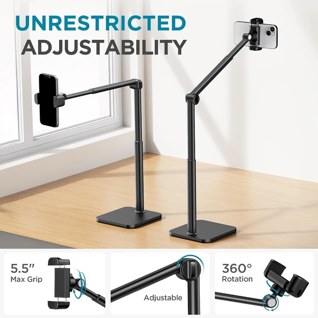 Alt view image 6 of 7 - Overhead Phone Mount Phone Stand Tabletop Cooking Tripod for Desk