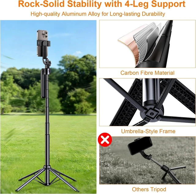 Alt view image 5 of 7 - 71 Auto Face Tracking Tripod for iPhone with 2 Lights 360° Rotating Stand