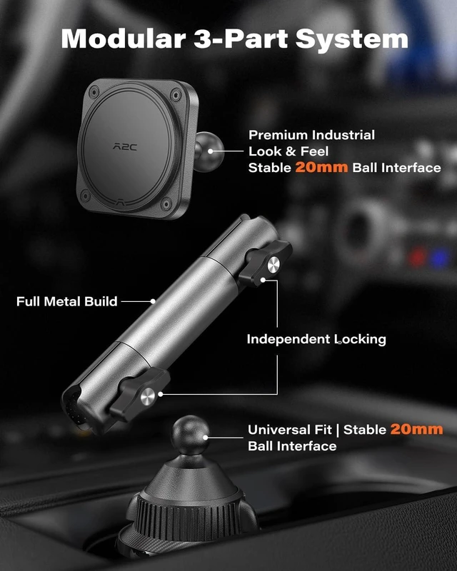 Alt view image 6 of 7 - Heavy Duty Magnetic Cup Holder Phone Mount
