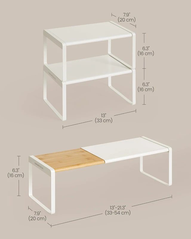 Alt view image 3 of 6 - Spice Rack, Expandable Cupboard Shelf Orgnizer,Bamboo
