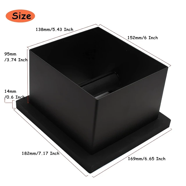Alt view image 2 of 7 - Espresso Coffee Ground Knock Box Chute, Built-in Desktop Waste Bucket, Stainless Steel Bottomless Knocking Residue Box (Rectangle)