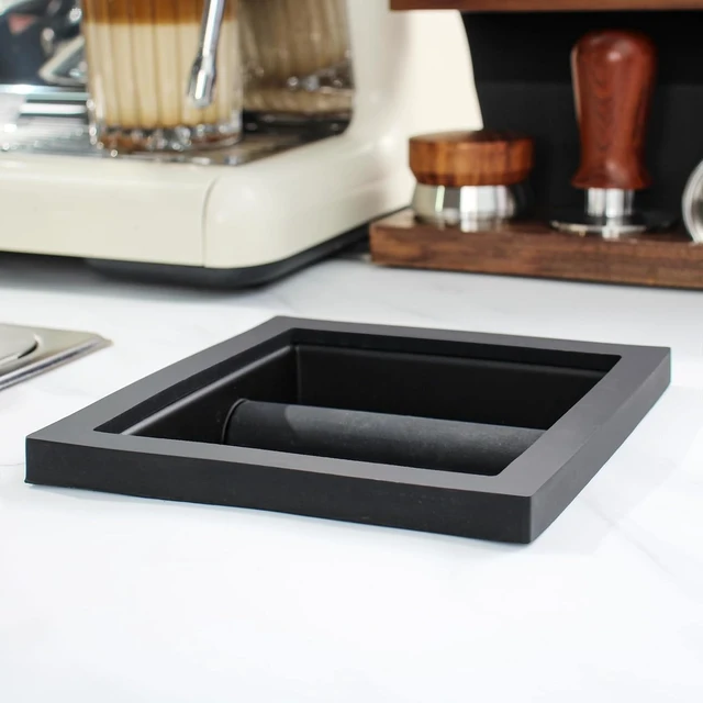 Alt view image 3 of 7 - Espresso Coffee Ground Knock Box Chute, Built-in Desktop Waste Bucket, Stainless Steel Bottomless Knocking Residue Box (Rectangle)
