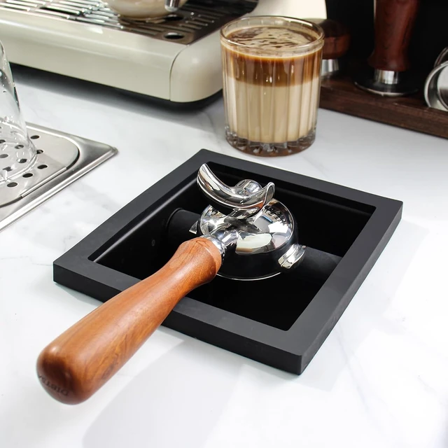 Alt view image 5 of 7 - Espresso Coffee Ground Knock Box Chute, Built-in Desktop Waste Bucket, Stainless Steel Bottomless Knocking Residue Box (Rectangle)
