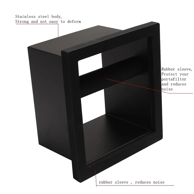 Alt view image 7 of 7 - Espresso Coffee Ground Knock Box Chute, Built-in Desktop Waste Bucket, Stainless Steel Bottomless Knocking Residue Box (Rectangle)