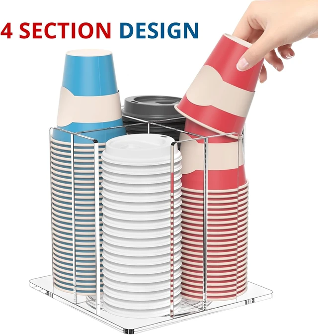 Alt view image 3 of 7 - Cup and Lid Holder, 4 Compartment, Square