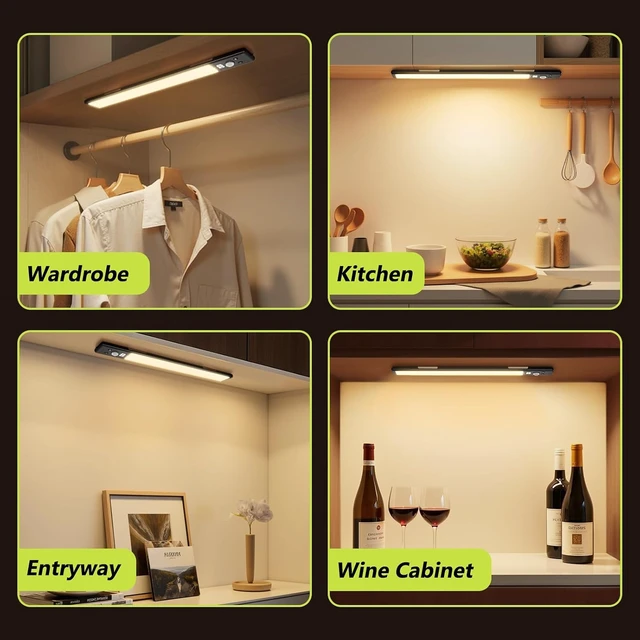 Alt view image 7 of 7 - 6-Pack 10" Wireless Under Cabinet Lights with Digital Display