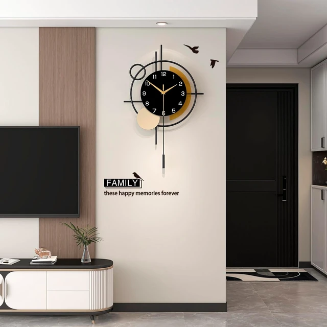 Alt view image 2 of 7 - Wall Clock for Living Room Decor Modern Clock Pendulum Silent
