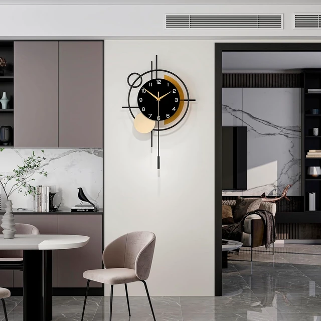Alt view image 3 of 7 - Wall Clock for Living Room Decor Modern Clock Pendulum Silent