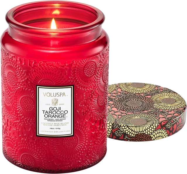 Main image of Goji Tarocco Orange Large Scented Candle Jar 18 Oz, 100 Hr Burn