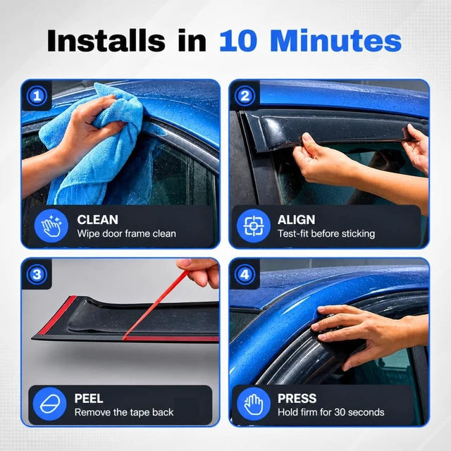 Alt view image 7 of 7 - IG Window Visors for 2019-2026 Chevrolet Silverado/GMC Sierra 1500 Double Cab, Out-Channel Rain Guard Vent Deflector, Truck Accessories for 2020-2026 Chevy Silverado/Sierra 2500HD 3500HD Extended Cab