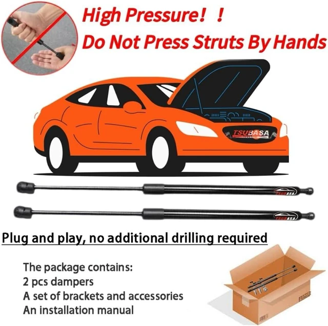Alt view image 6 of 6 - Lift Supports for Honda Accord 10th 2018-2023 Front Bonnet Hood Modify Gas Struts Shock Dampers Spring Rod 2PCS (Normal Black)