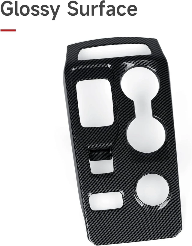 Alt view image 6 of 7 - Car Gear Shift Control Panel Decals for Ford Ranger XL XLT Lariat Raptor 2024 2025 2026 2027 Accessories ABS Carbon Fiber Interior Sticker (Style B)