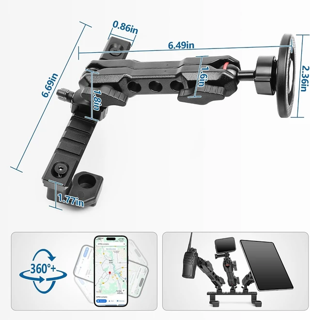 Alt view image 2 of 7 - Phone Mount for 2022 2023 2024 2025 2026 Chevrolet Silverado 1500/GMC Sierra 1500 2500 3500 HD Accessories,Dash Platform Phone Mount Magsafe Fit 13.4" Screen, Cell Phone Holder for NATO Rail