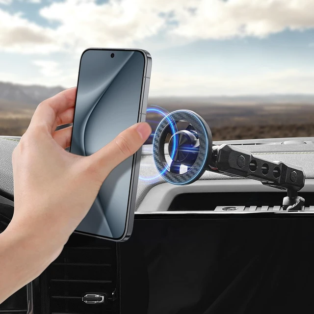 Alt view image 7 of 7 - Phone Mount for 2022 2023 2024 2025 2026 Chevrolet Silverado 1500/GMC Sierra 1500 2500 3500 HD Accessories,Dash Platform Phone Mount Magsafe Fit 13.4" Screen, Cell Phone Holder for NATO Rail