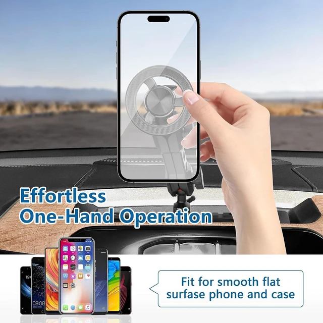 Alt view image 3 of 7 - Phone Mount for Dodge RAM Truck 1500/2500/3500 & TRX 2019+ Accessories, Dash Platform Phone Mount Magsafe Fit 5"/8.4"/12"/14" Screen, Cell Phone Holder for NATO Rail