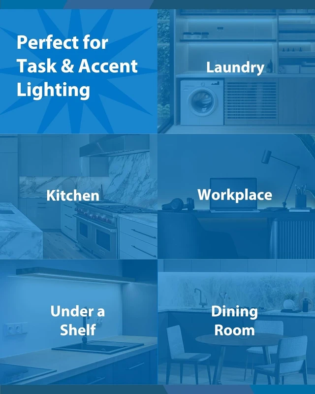 Alt view image 5 of 7 - 33 LED Direct Wire Under Cabinet Light - Undercounter LED Lights for Kitchen - Selectable CCT 2700K-5000K, 952-1008 Lumens, 14W - UCB Series Hardwired Under Cabinet Lighting by Lighting