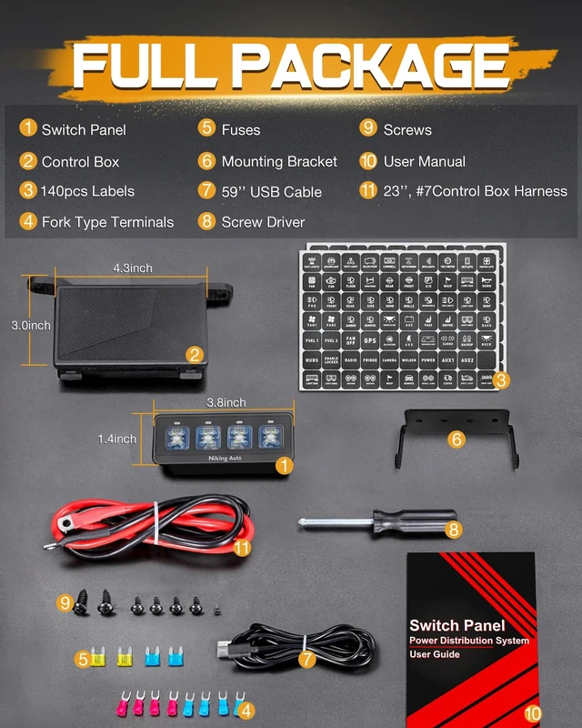 Alt view image 5 of 7 - Wireless 4 Gang Switch Panel, Multifunction Offroad LED Switch Pods with Toggle Pulse Auxiliary Universal Circuit Control 12V Relay System Control Box for Trucks SUV UTV Car Boat RV Marine