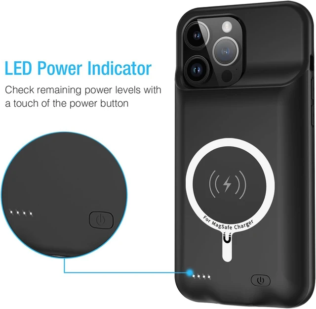 Alt view image 3 of 7 - Battery Case for iPhone 16 Pro, 10000mAh Portable Protective Wireless Charging Case Support Carplay Compatible with iPhone 16 Pro (6.3 inch) Rechargeable Extended Battery Charger Case (Black)