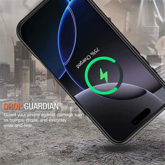Alt view image 4 of 7 - Battery Case for iPhone 16 Pro, 10000mAh Portable Protective Wireless Charging Case Support Carplay Compatible with iPhone 16 Pro (6.3 inch) Rechargeable Extended Battery Charger Case (Black)