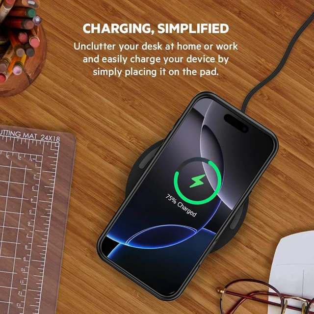 Alt view image 6 of 7 - Battery Case for iPhone 16 Pro, 10000mAh Portable Protective Wireless Charging Case Support Carplay Compatible with iPhone 16 Pro (6.3 inch) Rechargeable Extended Battery Charger Case (Black)