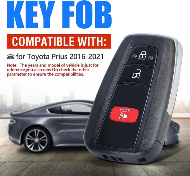 Alt view image 3 of 7 - Keyless Entry Remote Smart Key Fob Replacement 8A Chip for Toyota Prius 2016 2017 2018 2019 2020 2021 Board ID:231451-0351G P/N:89904-47530 FCC ID:HYQ14FBC