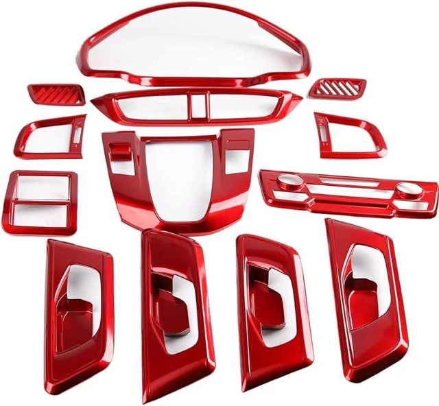 Alt view image 6 of 6 - Red Automotive Dashboard Instrument Panel Dial Cover Frame ABS Inner Decorative Moulding Trim Accessories for Honda CRV 2017 2018 2019 2020 2021 2022