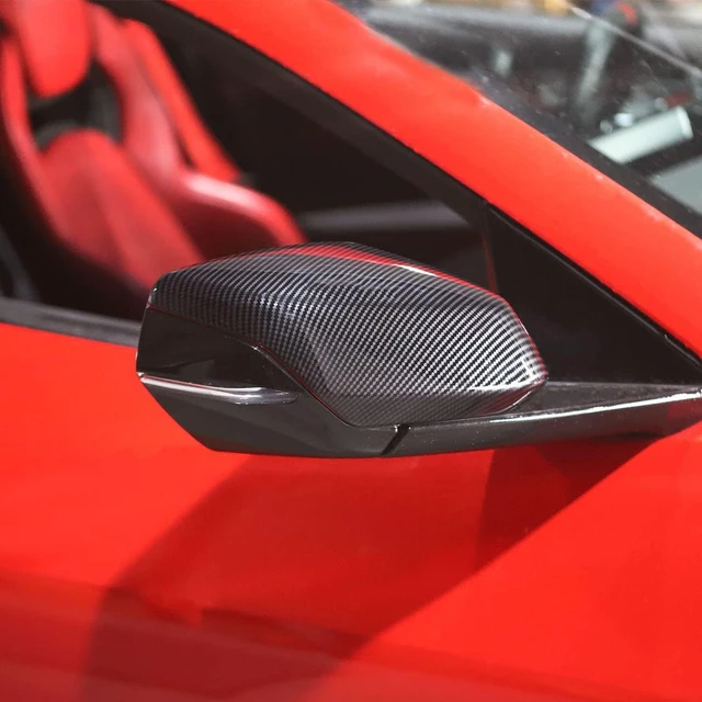 Alt view image 3 of 6 - Carbon Fiber Side Rearview Mirror Guard Cover Trim for Chevrolet Corvette C8 2020-2025
