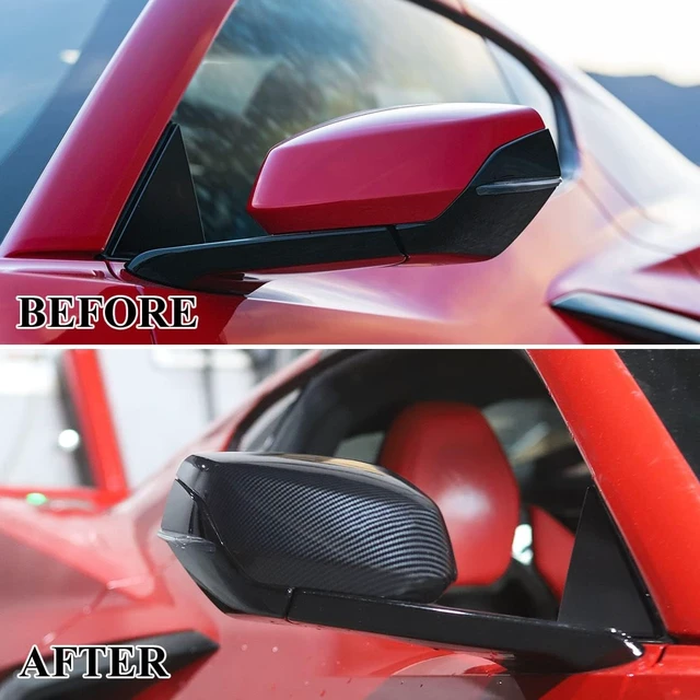 Alt view image 5 of 6 - Carbon Fiber Side Rearview Mirror Guard Cover Trim for Chevrolet Corvette C8 2020-2025