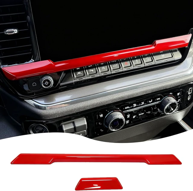 Main image of AC Vent Cover,for 2022 2023 2024 2025 2026 Chevy Silverado 1500, Interior Center Console Dash Panel Trim Overlay - Wine Red Pattern Protective Accessories