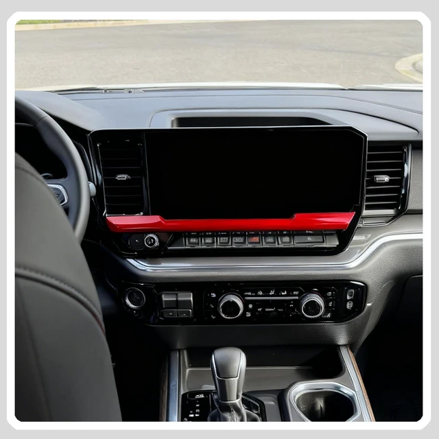 Alt view image 7 of 7 - AC Vent Cover,for 2022 2023 2024 2025 2026 Chevy Silverado 1500, Interior Center Console Dash Panel Trim Overlay - Wine Red Pattern Protective Accessories