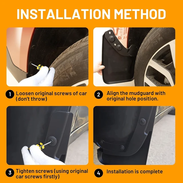 Alt view image 4 of 7 - Mud Flaps Splash Guards Fit for Toyota Tacoma 2024-2026, 4PCS No Drilling Pickup Wide Mudguards Kit, 4th Tacoma Truck Exterior Accessories Front & Rear Tire, All Road & All Weather Protect Wheel Liner