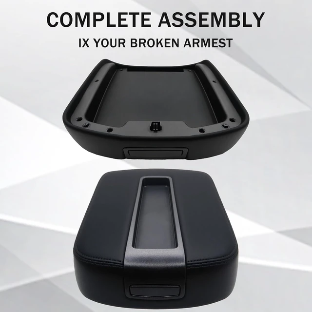 Alt view image 2 of 7 - Center Console Lid Armrest Cover Replacement for 2007-2014 Chevy Silverado/Tahoe/Suburban/Avalanche/GMC Sierra/Yukon/Yukon XL Accessories, Replaces 15217111, 15941534, 19328718, Black