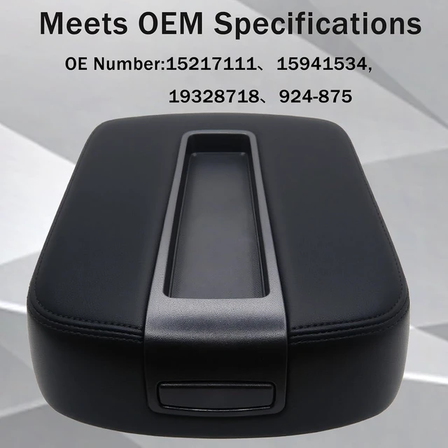Alt view image 4 of 7 - Center Console Lid Armrest Cover Replacement for 2007-2014 Chevy Silverado/Tahoe/Suburban/Avalanche/GMC Sierra/Yukon/Yukon XL Accessories, Replaces 15217111, 15941534, 19328718, Black