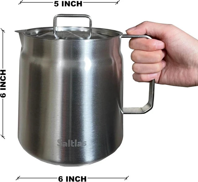 Alt view image 3 of 6 - 304 Stainless Steel Deep Fryer Pot with Basket and Oil Strainer, Double Bottom for Even Heating, Bacon Grease Container for Kitchen and Camping, Japanese Tempura Fryer, 2L (2Qt/68oz)