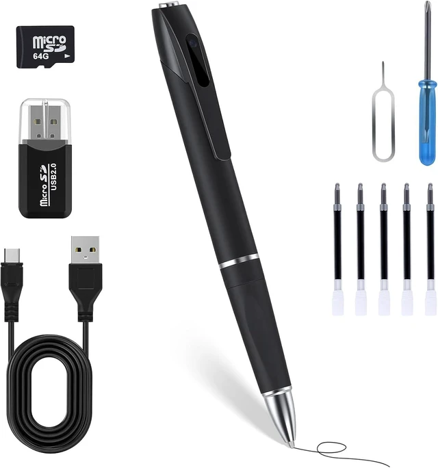 Main image of 1080P Full HD Hidden Camera Pen, Mini Body Camera for Home & Nanny Use, Long Battery Life, Easy One-Button Operation (2026 Upgrade)