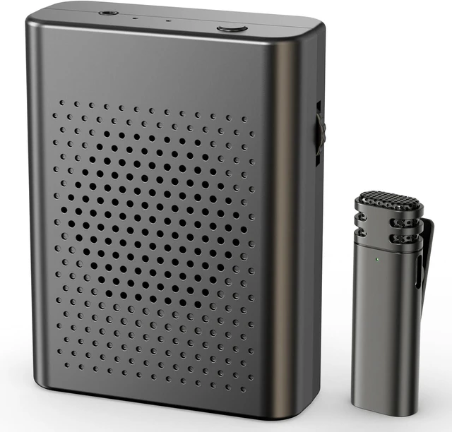 Main image of Wireless Voice Amplifier with Wireless Lavalier Microphone, PA System, Portable Cordless Omnidirectional Clip On Mic with Speaker for Teachers, Tour Guide, Lecture, Conference, Fitness Instructors