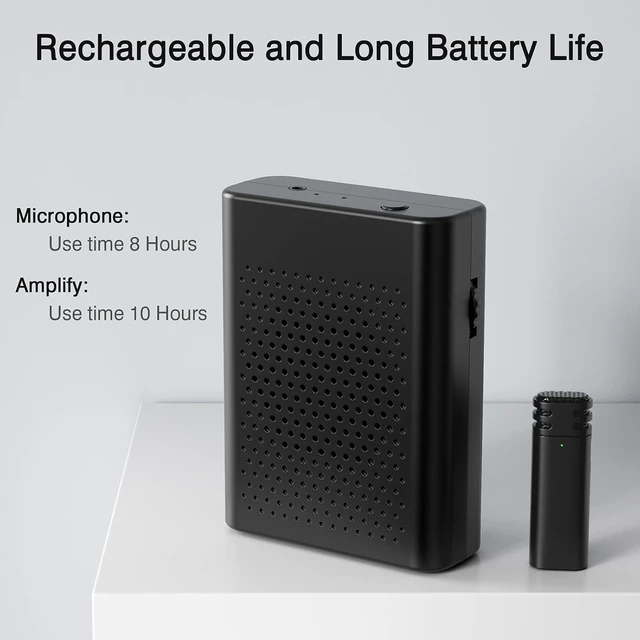 Alt view image 3 of 6 - Wireless Voice Amplifier with Wireless Lavalier Microphone, PA System, Portable Cordless Omnidirectional Clip On Mic with Speaker for Teachers, Tour Guide, Lecture, Conference, Fitness Instructors