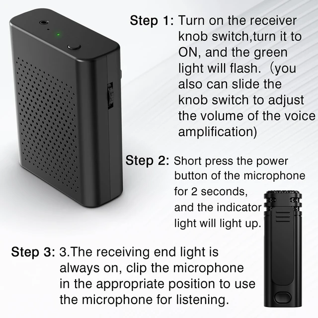 Alt view image 5 of 6 - Wireless Voice Amplifier with Wireless Lavalier Microphone, PA System, Portable Cordless Omnidirectional Clip On Mic with Speaker for Teachers, Tour Guide, Lecture, Conference, Fitness Instructors