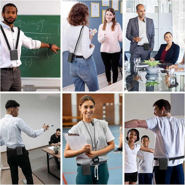 Alt view image 6 of 6 - Wireless Voice Amplifier with Wireless Lavalier Microphone, PA System, Portable Cordless Omnidirectional Clip On Mic with Speaker for Teachers, Tour Guide, Lecture, Conference, Fitness Instructors