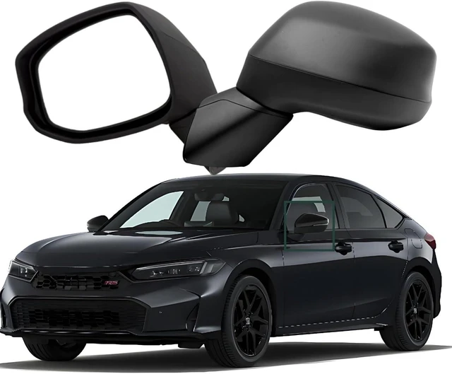 Main image of Left Driver Side Mirror Compatiable With 2012-2015 Honda Civic Power Adjustable, 3-Pin (Black) Replaces #76252TR0A01