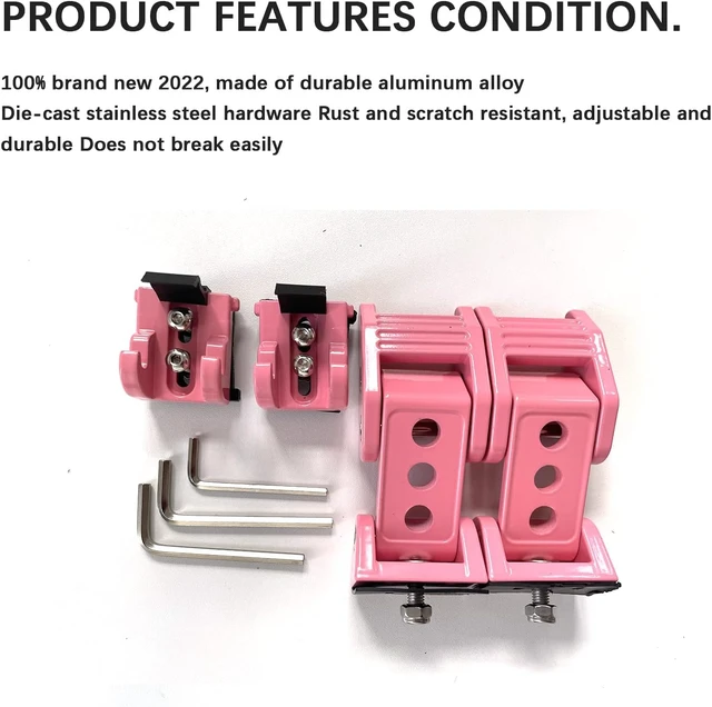 Alt view image 7 of 7 - Stainless Steel Latch Hood Capture Kit for 2007-2018 Jeep Wrangler JK JKU and 2018-2022 Jeep Wrangler JLJLU Gladiator 2-Door and 4-Door (Pink)