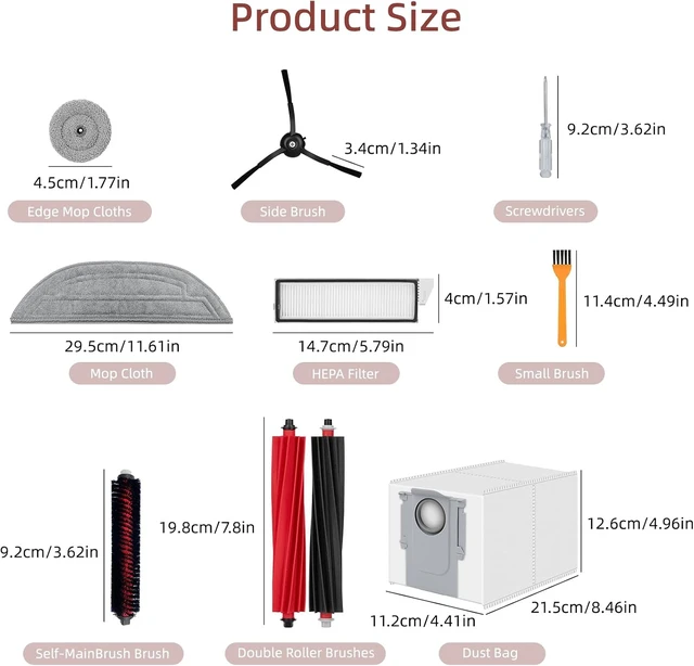 Alt view image 7 of 7 - 38 Pack Replacement Parts For Roborock S8 Max Ultra, S8 MaxV Ultra