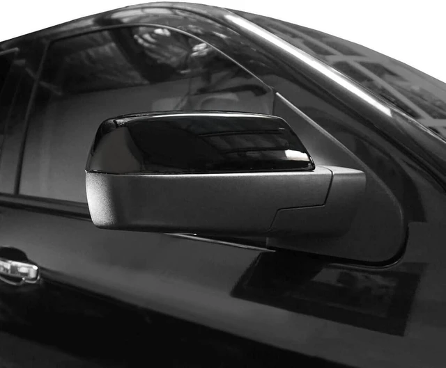Alt view image 3 of 7 - Pair Gloss Black Mirror Caps Cover Compatible with GMC Chevrolet Silverado Sierra 1500 2014-2018/2500 HD 3500 HD 2015-2018 Pick up Replacement for 22919757,22919758.