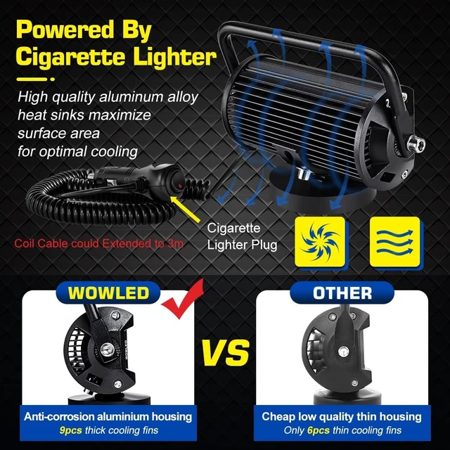 Alt view image 5 of 7 - 36W LED Work Light Magnetic Base Mount Portable LED Light Flood for Car SUV Boat Bar Truck Driving Lamp Fog Lights