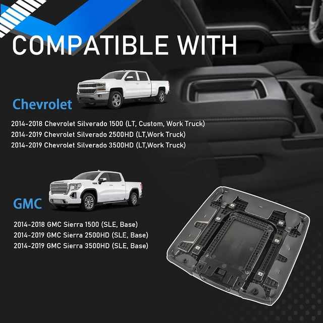 Alt view image 3 of 7 - Front Center Console Armrest Lid Compatible with 14-19 Chevy GMC