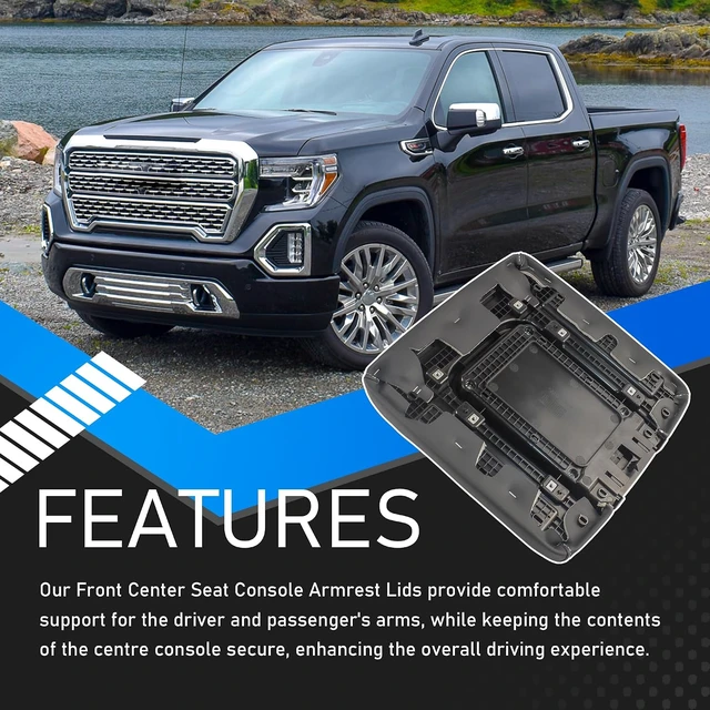 Alt view image 4 of 7 - Front Center Console Armrest Lid Compatible with 14-19 Chevy GMC