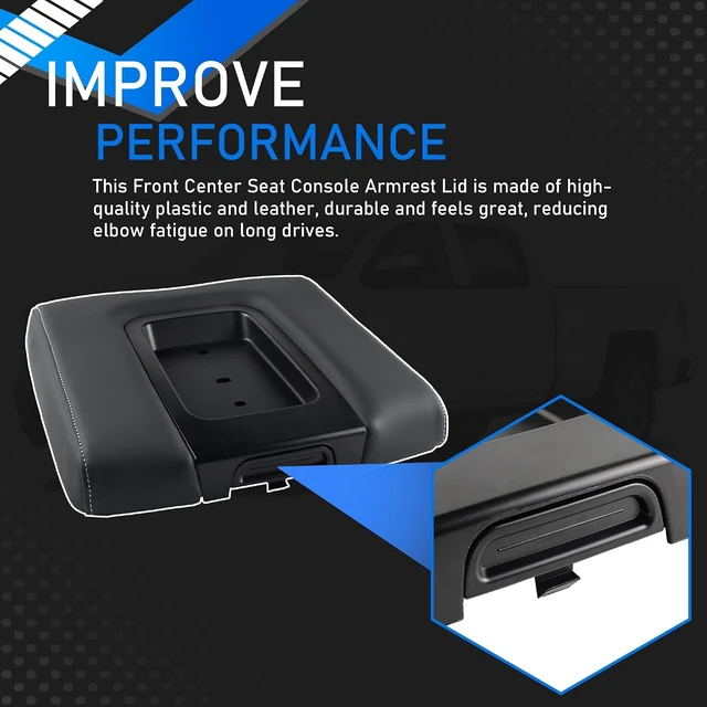 Alt view image 6 of 7 - Front Center Console Armrest Lid Compatible with 14-19 Chevy GMC